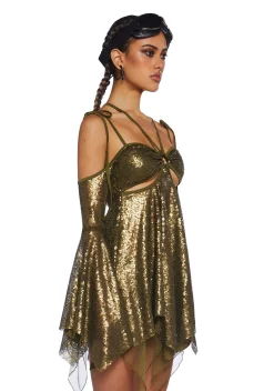 Club Exx Dresses|Mini Dresses*Lightning In A Bottle Mini Dress - Gold