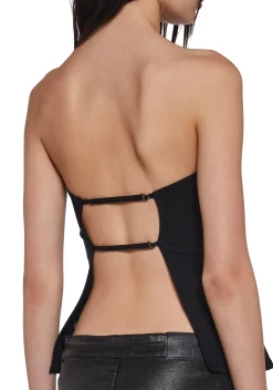 x_Blue Blush Tops*Lip Gloss Envy Open Back Top