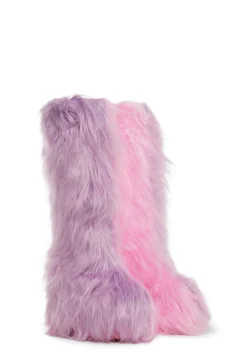 Club Exx Boots*Liquid Rhythm Faux Fur Boots - Pink