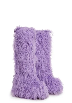 Club Exx Boots*Liquid Rhythm Faux Fur Boots - Purple