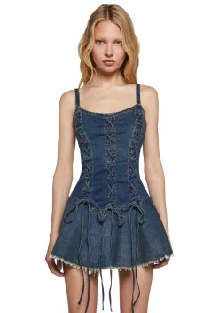 Current Mood Dresses|Mini Dresses*Little Miss Attitude Mini Dress - Blue