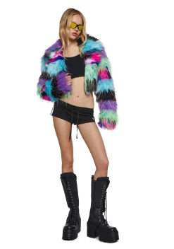Club Exx Outerwear|Plus*Little Monster Faux Fur Jacket