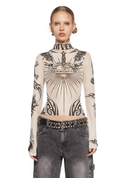 Current Mood Tops|Plus*Lives For Sin Mesh Top