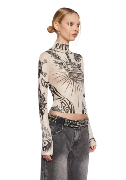 Current Mood Tops|Plus*Lives For Sin Mesh Top