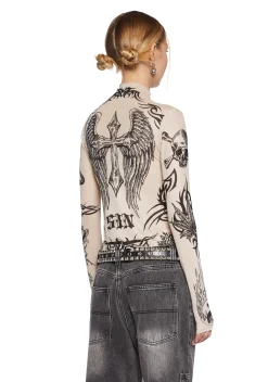 Current Mood Tops|Plus*Lives For Sin Mesh Top