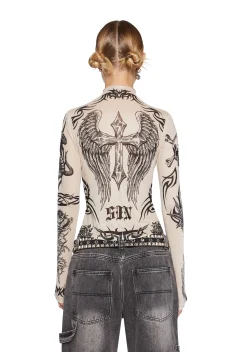 Current Mood Tops|Plus*Lives For Sin Mesh Top