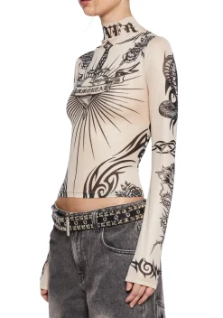 Current Mood Tops|Plus*Lives For Sin Mesh Top