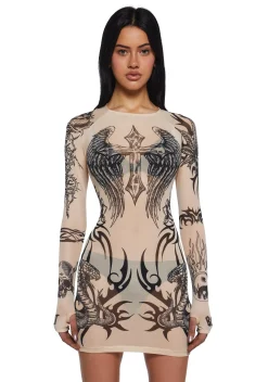 Current Mood Dresses|Plus*Lives For Sin Tattoo Dress