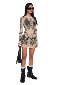 Current Mood Dresses|Plus*Lives For Sin Tattoo Dress