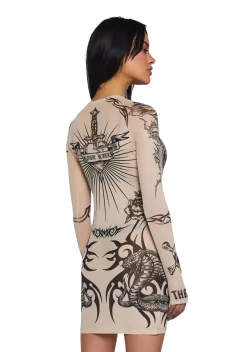 Current Mood Dresses|Plus*Lives For Sin Tattoo Dress