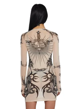 Current Mood Dresses|Plus*Lives For Sin Tattoo Dress