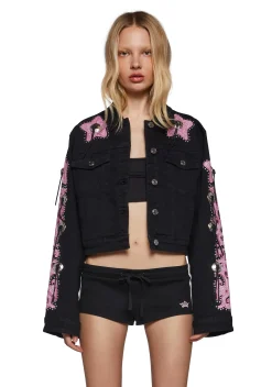 Sugar Thrillz Bottoms|Pants*Longing Heart Denim Chaps - Black
