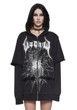 Widow Outerwear|Sweatshirts & Hoodies*Looming Goth Zip-Up Hoodie