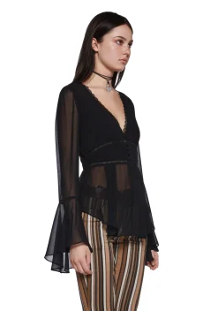 dELiA*s by Dolls Kill Tops*Love Record Breaker Chiffon Blouse