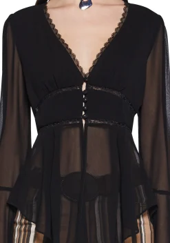 dELiA*s by Dolls Kill Tops*Love Record Breaker Chiffon Blouse