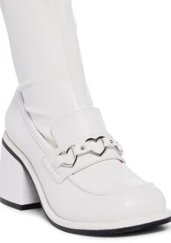 Sugar Thrillz Boots|Platforms*Love So Deep Loafer Boots - White