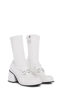 Sugar Thrillz Boots|Platforms*Love So Deep Loafer Boots - White