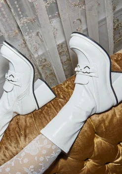 Sugar Thrillz Boots|Platforms*Love So Deep Loafer Boots - White