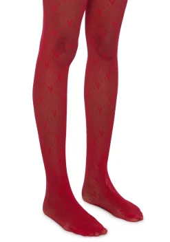 x_Leg Avenue Socks & Tights*Love Struck Sheer Tights - Red