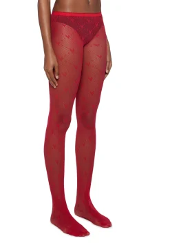 x_Leg Avenue Socks & Tights*Love Struck Sheer Tights - Red