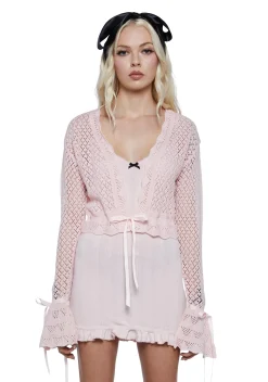 Sugar Thrillz Tops|Plus*Lovely Day Sheer Cardigan