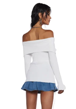 Sugar Thrillz Tops|Plus*Love’s A Game Knit Cardigan - White