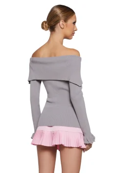 Sugar Thrillz Tops|Plus*Love’s A Game Knit Cardigan - Gray