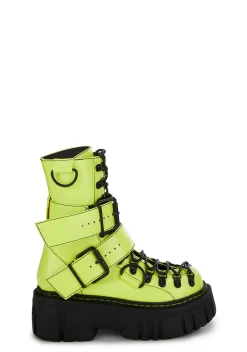 Club Exx Boots*Low Traitor Boots - Neon Yellow
