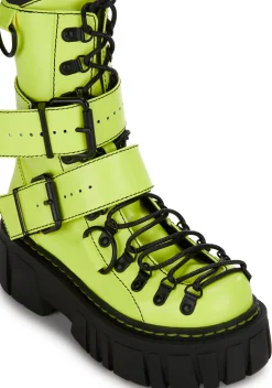 Club Exx Boots*Low Traitor Boots - Neon Yellow