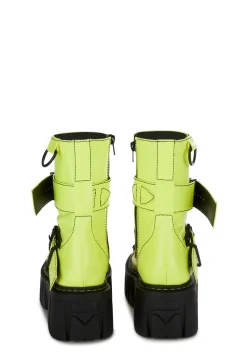 Club Exx Boots*Low Traitor Boots - Neon Yellow