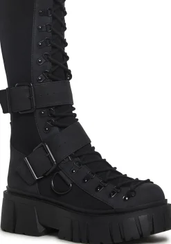 Club Exx Boots*Low Traitor Knee High Boots - Black