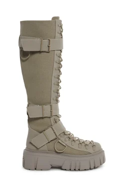 Club Exx Boots*Low Traitor Knee High Boots - Light Gray