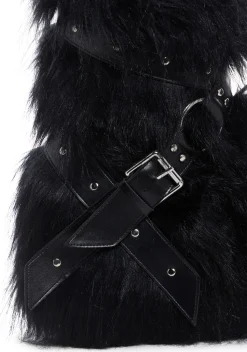 Club Exx Boots*Low Wild Instincts Faux Fur Boots - Black
