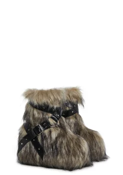 Club Exx Boots|Platforms*Low Wild Instincts Faux Fur Boots - Off White