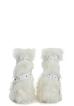 Club Exx Boots|Platforms*Low Wild Instincts Faux Fur Boots - White