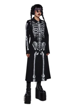 Trickz N' Treatz Outerwear*Lurking Horror Skeleton Trench Coat