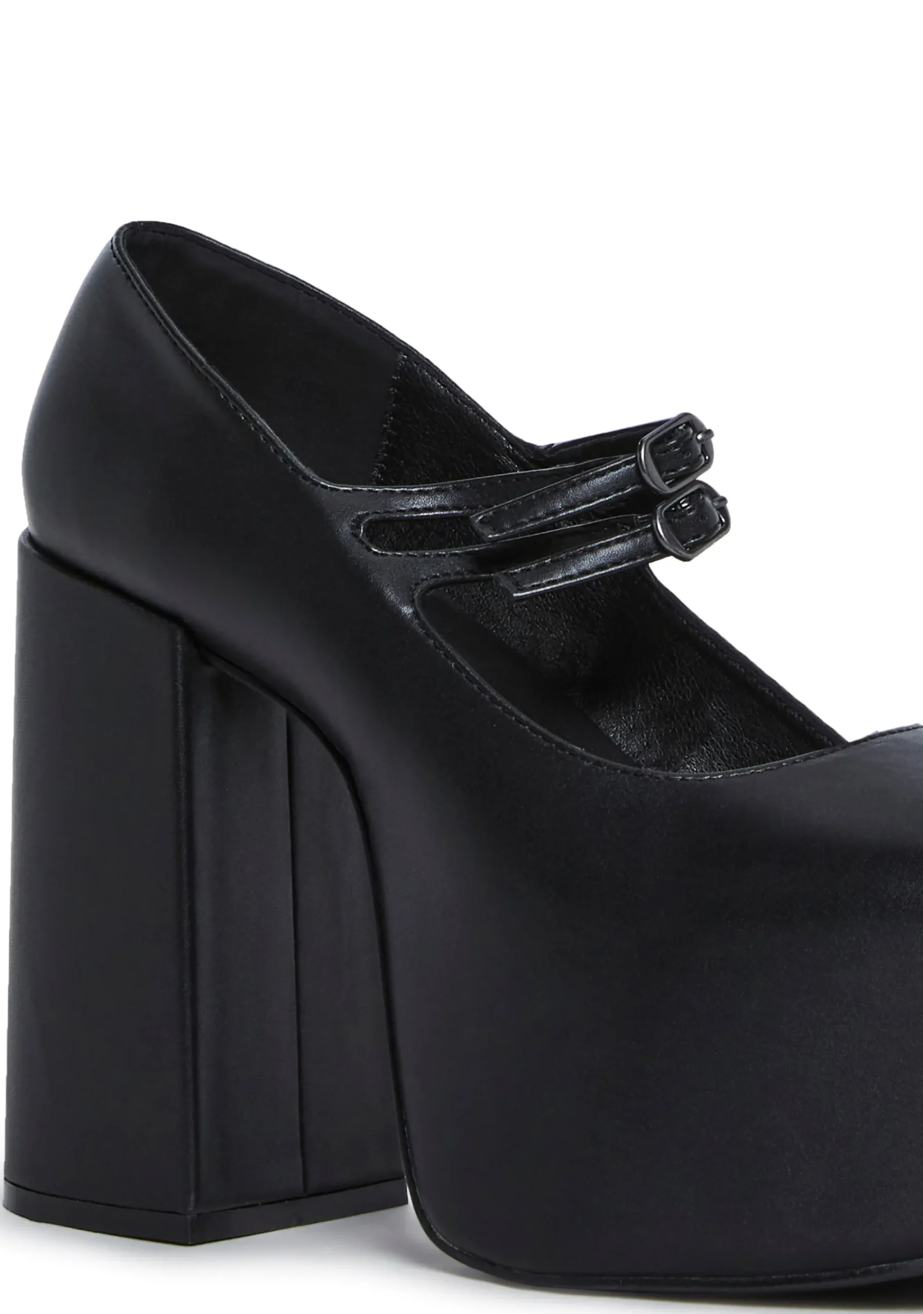 Trickz N' Treatz Platforms|Mary Janes*Macabre Meetup Platform Mary Janes - Black