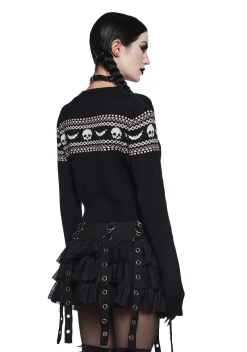 The Grave Girls Tops|Plus*Macabre Wishes Crop Sweater