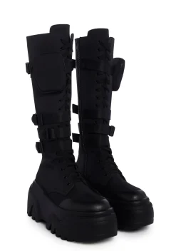 Poster Grl Boots|Platforms*Mad Hustle Knee High Combat Boots