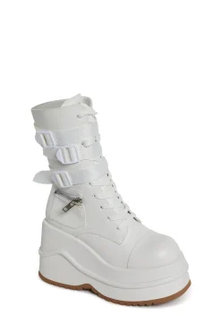 Current Mood Boots|Platforms*Mad Hustle Wedge Platform Boots - White