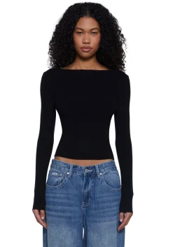 X_HONEY MANGO Tops*Made Me Realize Sweater Top-Black
