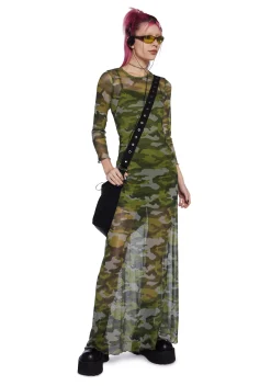 dELiA*s by Dolls Kill Dresses*Majorly In Love Camo Mesh Maxi Dress