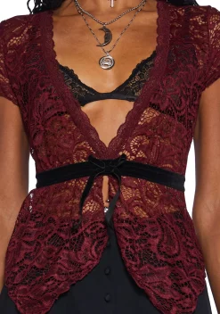 Widow Tops*Make Them See Lace Top