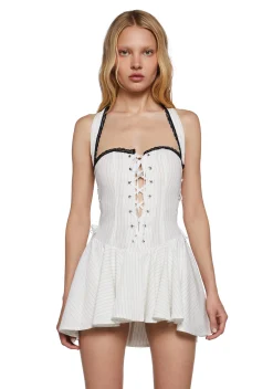 New Pink Dresses*Making Headlines Halter Dress - White