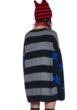 Dolls Kill x Skelanimals Tops*Marcy Striped Oversized Sweater