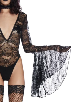 Widow Tops*Married To Misery Lace Bodysuit