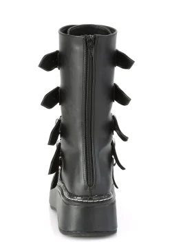 Demonia Boots|Platforms*Matte Dark Heartbreaker Buckle Boots