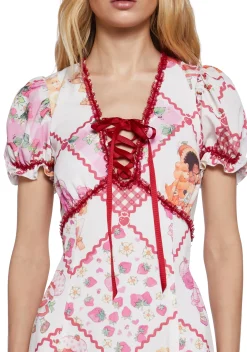 Dolls Kill | Care Bears x Strawberry Shortcake Dresses*Meadow Mornings Quilt Maxi Dress