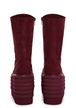 Club Exx Boots|Platforms*Meant To Be Platform Boots - Dark Red
