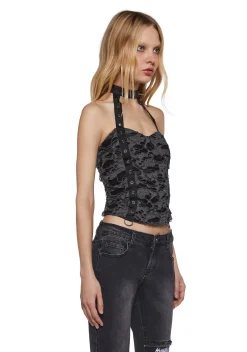 Widow Tops|Plus*Metal Mashup Shredded Top